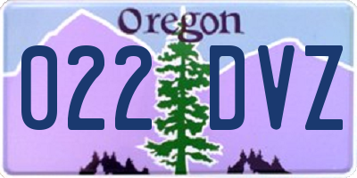 OR license plate 022DVZ