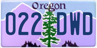 OR license plate 022DWD