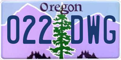 OR license plate 022DWG