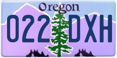 OR license plate 022DXH