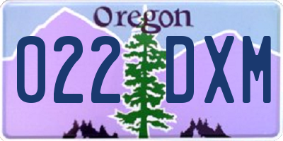 OR license plate 022DXM