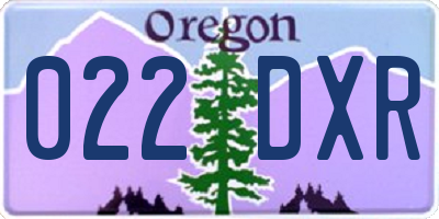 OR license plate 022DXR