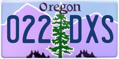 OR license plate 022DXS