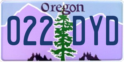 OR license plate 022DYD