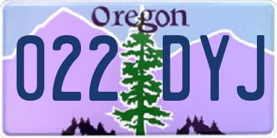 OR license plate 022DYJ