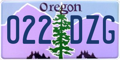 OR license plate 022DZG
