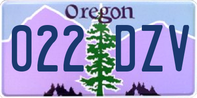 OR license plate 022DZV