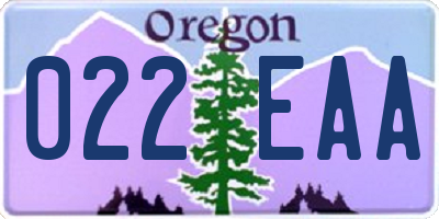 OR license plate 022EAA