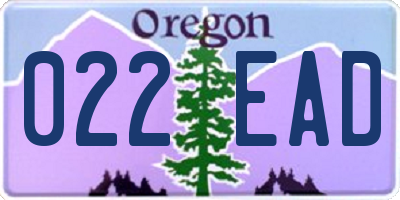 OR license plate 022EAD