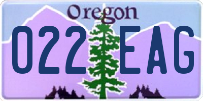 OR license plate 022EAG