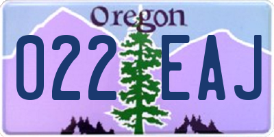 OR license plate 022EAJ