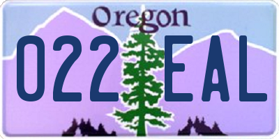 OR license plate 022EAL