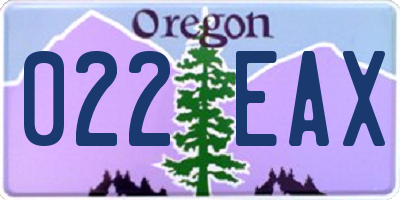OR license plate 022EAX