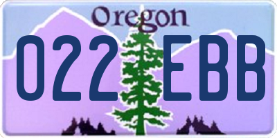 OR license plate 022EBB