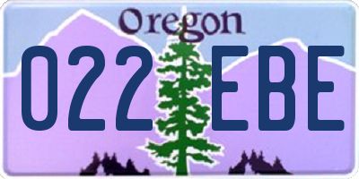OR license plate 022EBE