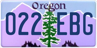 OR license plate 022EBG