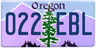OR license plate 022EBL