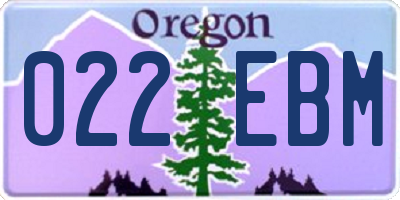 OR license plate 022EBM