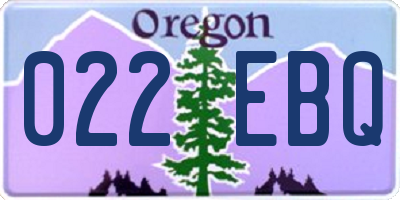 OR license plate 022EBQ
