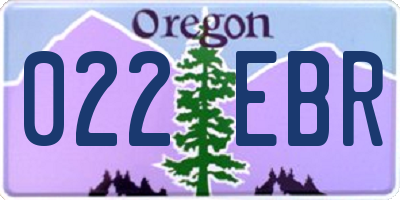 OR license plate 022EBR
