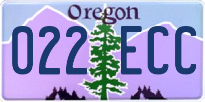 OR license plate 022ECC