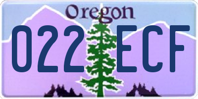 OR license plate 022ECF