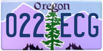 OR license plate 022ECG