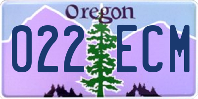 OR license plate 022ECM