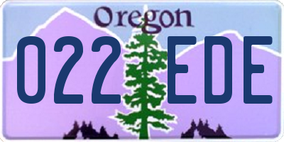 OR license plate 022EDE