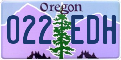 OR license plate 022EDH