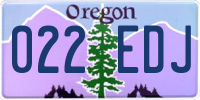 OR license plate 022EDJ