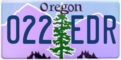 OR license plate 022EDR