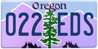OR license plate 022EDS