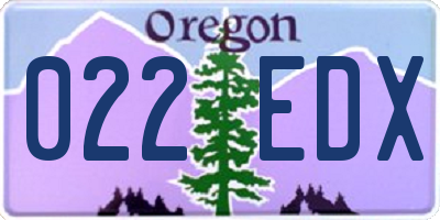 OR license plate 022EDX