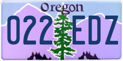 OR license plate 022EDZ