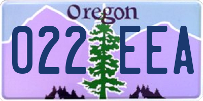 OR license plate 022EEA