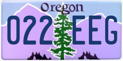 OR license plate 022EEG