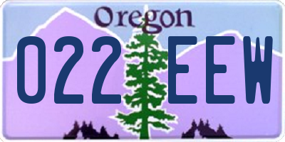 OR license plate 022EEW
