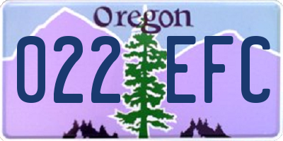 OR license plate 022EFC