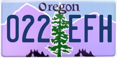 OR license plate 022EFH