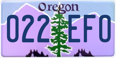 OR license plate 022EFO