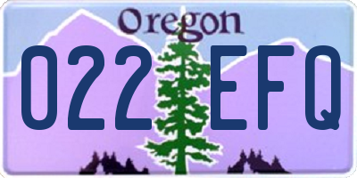 OR license plate 022EFQ