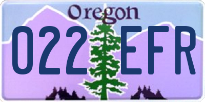 OR license plate 022EFR