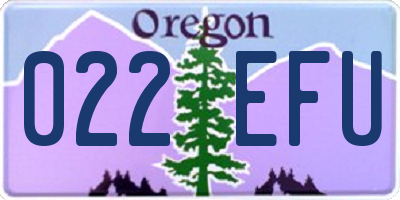 OR license plate 022EFU