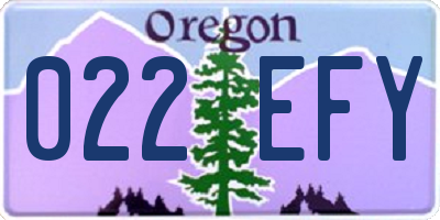 OR license plate 022EFY