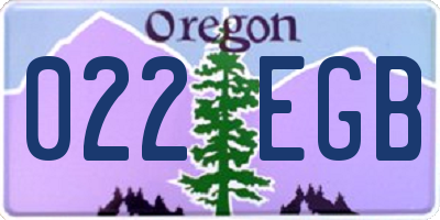 OR license plate 022EGB