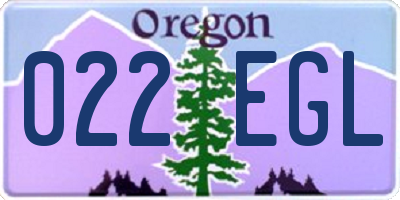 OR license plate 022EGL