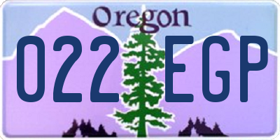 OR license plate 022EGP