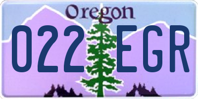 OR license plate 022EGR