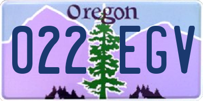OR license plate 022EGV